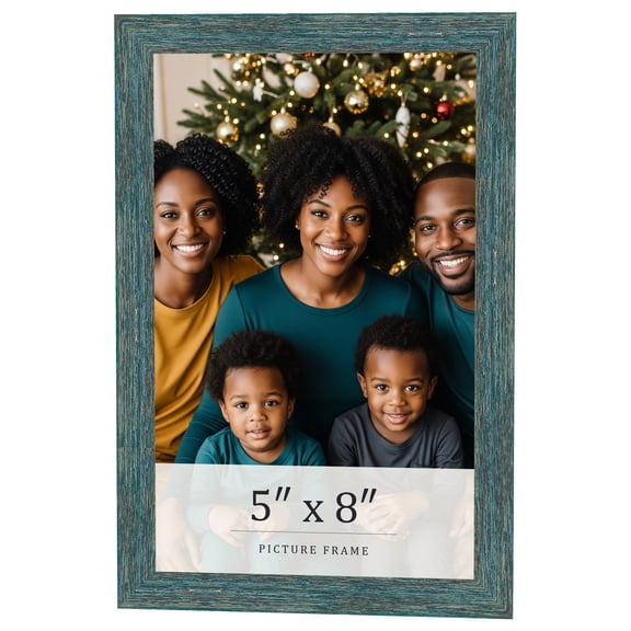 5x8 IN Frame Blue Rustic Barnwood Solid Wood Picture Frame Width 1.25 Inches | Interior Depth 0.5