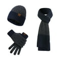 thumbnail image 2 of Brilliant Scarf and Gloves Sets for Men under $5.00 Three of Warm and Winter Suit Mixed Color Knitted Woolen Thick Hats,Scarves and Gloves Blue, 2 of 9
