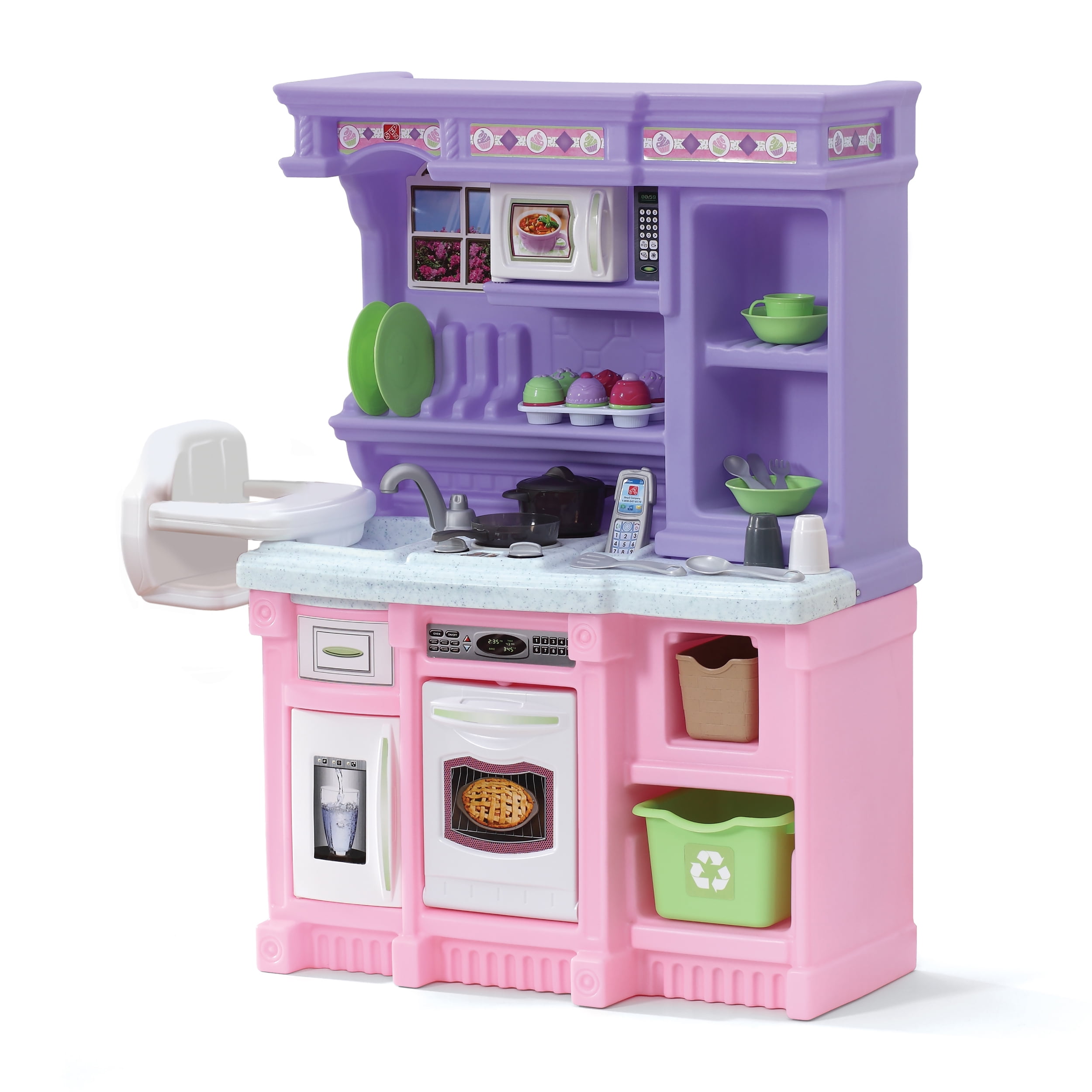 Step2 Little Bakers Pink Toddler Plastic Kitchen Playset with 30