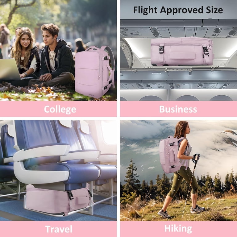 Taygeer Travel Backpack for Women, Carry on Big Bag , TSA 15.6in Laptop Bag Pink Taygeer-Travel-Backpack-for-  main image 3