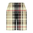 thumbnail image 4 of ZCFZJW Men's Gingham Bermuda Shorts Lightweight Summer Quick Dry Plaid Beach Swim Trunks Big and Tall Casual Drawstring Elastic Waist Workout Short Pants with Pockets Khaki#02 XXXXXL, 4 of 5