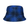 thumbnail image 3 of WITHMOONS Tartan Plaid Bucket Hat - Flannel Lumberjack Packable Fisherman Sun Cap Outdoor Travel Unisex LDB1559 (Blue), 3 of 5