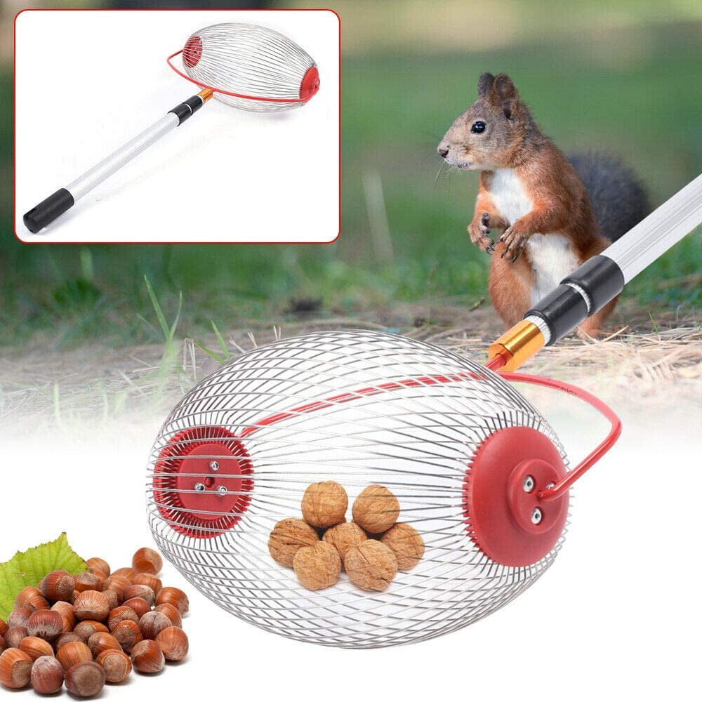 Cabilock Nut Gatherer Rolling Nut Harvester Ball Picker Adjustable Outdoor Manual Picker Collector Tools with Stick for Garden