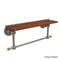 thumbnail image 4 of Astor Place 16'' Solid IPE Ironwood Shelf with Towel Bar in Polished Nickel, 4 of 5