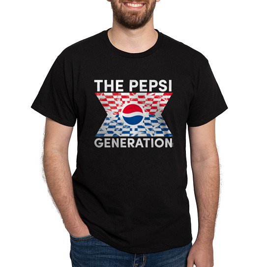CafePress - Pepsi Generation Checkered Dark T Shirt - Men's Classic Cotton T-Shirts