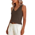 thumbnail image 6 of Lumtrix Women Summer Tank Tops 2026 Basic Sleeveless V Neck Lightweight Knit Sweater Vest Beach Vacation Going Out Shirts Coffee One Size, 6 of 6