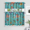 thumbnail image 2 of Kitchen Curtains 36 Inch Short - 3 Panel Set, Shark Whale Dolphin Ocean Theme, Rod Pocket Window Curtain, 100% Polyester for Nautical Farmhouse Kitchen, Easy Wash, 2 of 6