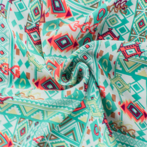 Teal/Multi Tribal Print Fabric By the Yard