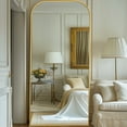 thumbnail image 4 of Antok 71"x32.1" Floor Mirror, Arched Full Body Standing Mirror for Bedroom & Living Room, Gold, 4 of 6