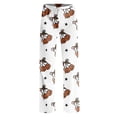 thumbnail image 5 of OIOLOYJM Halloween Wide Pants for Women Cute Pumpkin Sleep Comfy Party Pajama Pants Stretch Casual Elastic Waist Loungewear White L, 5 of 7