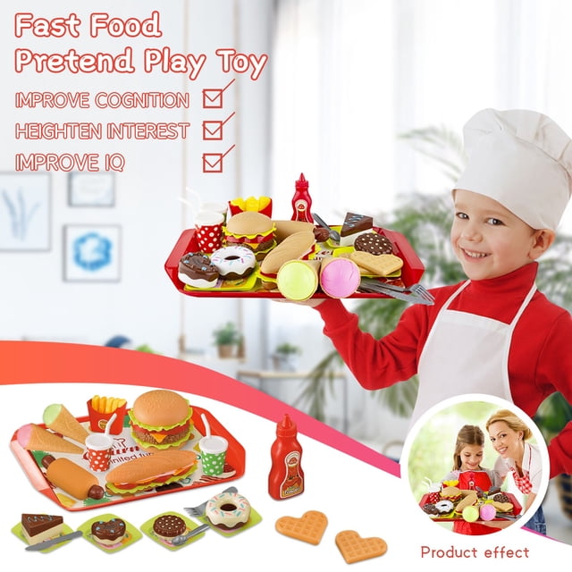 Xihbxyly Ventas de Liquidación Juguetes para Niños Hamburgguesa 16 Piezas/Set Juguete de Simulación para Niños Pequeños Comida Rápida Extraíble Comida Falsa