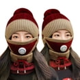 thumbnail image 4 of Seyurigaoka 2020 New Winter Women Beanie Scarf Set Plush Lined Pom Pom Knit Hat with Mask and Neck Warmer, 4 of 6