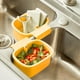 thumbnail image 3 of Colador colgante para fregadero de cocina | Separador de residuos de alimentos | Acero inoxidable y plástico | Lavador y escurridor de frutas y verduras | Diseño colgante que ahorra espacio | Fácil, 3 of 5