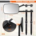 thumbnail image 4 of Universal Caravan Trailer Car Towing Mirror Adjustable Tow Dual Mirror Extension Strap Rear View Side Spot Blind Convex Truck 2Pcs, 4 of 5