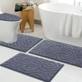 thumbnail image 5 of Ileading Bathroom Rugs Sets 4 Piece, Super Soft and Absorbent Non Slip Microfiber Toilet Bathroom Mats, 5 of 13