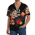 thumbnail image 3 of KLL Sushi Print Men's Shirt Short Sleeve Button Down Summer Cuba Beach Shirts- Small, 3 of 7