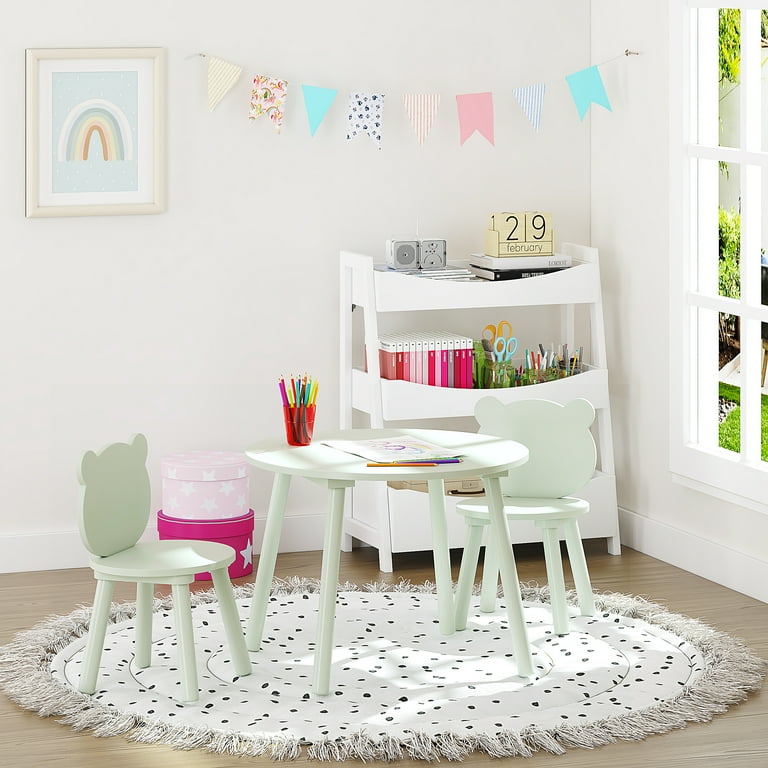 Kids 3 piece round table and chair set hot sale