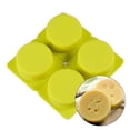 thumbnail image 1 of Douhoow 4 Cavity Sponge Soap Mold Round Silicone Mold Cake DIY Handmade Bakeware Mold Baking Tray, 1 of 8