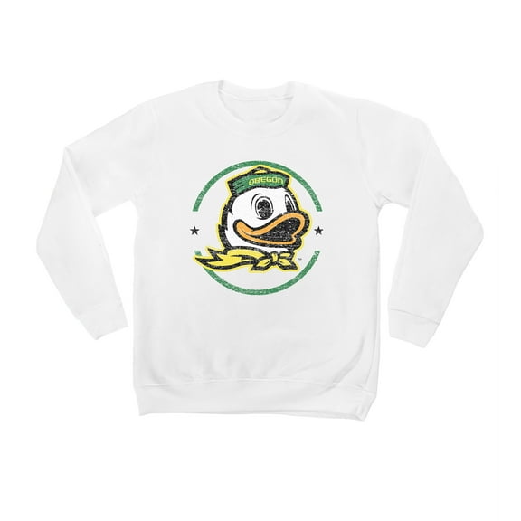 Youth White Oregon Ducks End Zone Pullover Sweatshirt