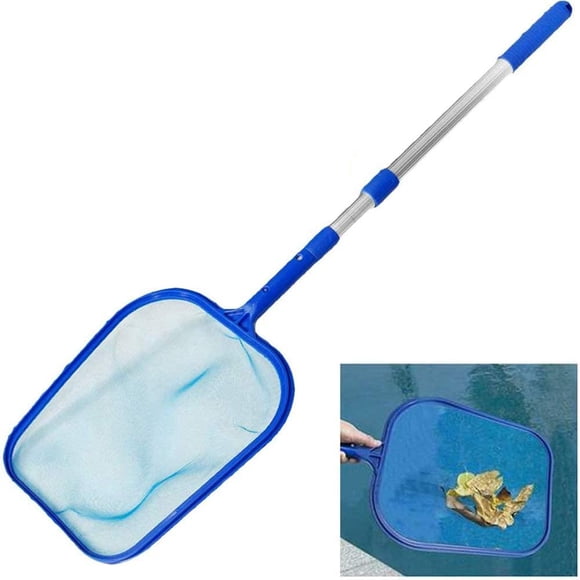 Vobor Écumoire de Piscine Standard, Tête d'Écumoire en ABS+Mesh Bleu, pour Nettoyage de Piscine (3*35cm)