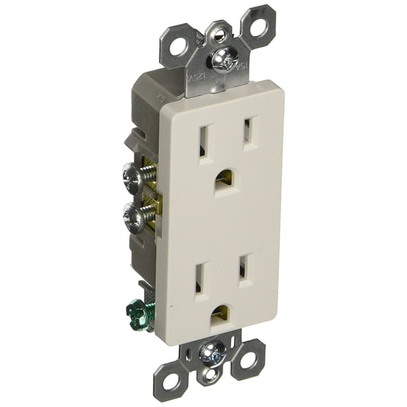 radiant 885WCP8 15 Amp Decorator Duplex Outlet, Side Wire or Push Wire, White (10 Pack)