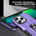 thumbnail image 3 of K-Lion for iPhone 13 Pro 6.1 Inch Case, 360° Rotating Ring Holder Stand Heavy Duty Kickstand Magnetic Car Mount Slim Military Grade Shockproof Durable Hybrid Case for iPhone 13 Pro,Purple, 3 of 9