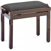 Stagg PB39 MHP VBK Adjustable Piano Bench - Highgloss Mahogany with Black Velvet Seat Top