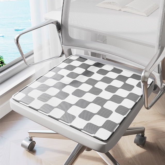 ¡Ahorra Más!, Cojín de seda de hielo a cuadros para silla de oficina, transpirable, cómodo, no voluminoso, estable, antideslizante, lavable a máquina Akmoler