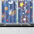 thumbnail image 3 of MKHERT Sea Animals Star Whale Window Curtains Kitchen Curtain Room Bedroom Drapes Curtains 26x39 inch, 2 Piece, 3 of 3