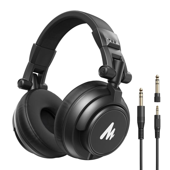 MAONO Écouteurs de Studio Professionnels pour Moniteur - Écouteurs Circum-Auriculaires à Dos Fermé Filaires avec Câble Détachable pour Balado,