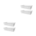 thumbnail image 4 of Cateissary Cesta organizadora de baño práctica y eficiente de 2 bolsas con cesta miscelánea Rectangular ahuecada Simple blanca blanco 2Conjunto, 4 of 6