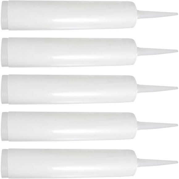 Caulking Tubes, Adjustable Trimmable Tips for Precise Flow, Works with Standard Caulking Tools, Ideal for Epoxy Grout Tile Latex, 5Pcs