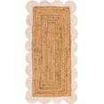 thumbnail image 2 of Sivi 2 x 4 Feet Handmade Scallop Braided Jute Rug - Natural Jute Runner Rug, 2 of 15