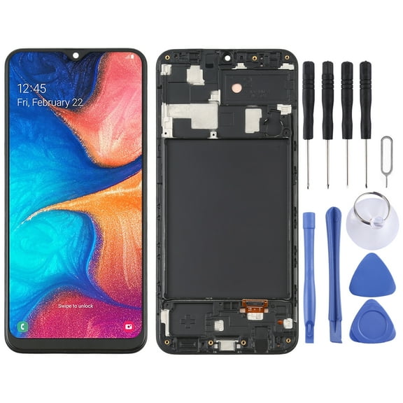 Cellphone Spare Parts  OLED LCD Screen for Samsung Galaxy A20 SM-A205 Digitizer Full Assembly with Frame (Black)