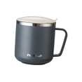 thumbnail image 1 of Tazas de café de acero inoxidable con tapa y asa, taza de café reutilizable con aislamiento térmico, taza de agua del té para barbacoa, pesca, viaje, Gris Soledad Taza de café, 1 of 9