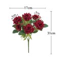 thumbnail image 5 of Sunjoy Tech Artificial Rose 7 Heads Good Detail Great Fidelity No Wither No Watering Colorfast Long-lasting Photo Prop Table Centerpiece Wedding Party Decor Supplies, 5 of 7