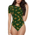 thumbnail image 2 of Goofa Hohey Bee Printed Women Rash Guard Short Sleeve,Tummy control Swimsuit Surfing Swimsuit Bathing Suit One Piece Swimsuit UPF 50-Medium, 2 of 9