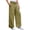Army green, variant on High Waist Women Casual Wide Leg Pants Straight Drawstring Sport Trousers
