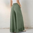 thumbnail image 5 of Womens Wide Leg Pants Drawstring Elastic High Waisted Ruffle Hem Palazzo Pant Flowy Comfy Casual Baggy Trousers 2026, 2XL, 5 of 8