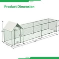 thumbnail image 6 of Pefilos 196" Large Metal Outdoor Rabbit Hutch Run, Weatherproof Roof Chicken Coop, UV Resistant, Backyard Hen House Poultry Habitat Cage, Silver, 6 of 8