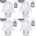 thumbnail image 1 of 6pc Baptism White Tuxedo Suit English Spanish Colored Silver Gold Mary Stole, 1 of 7