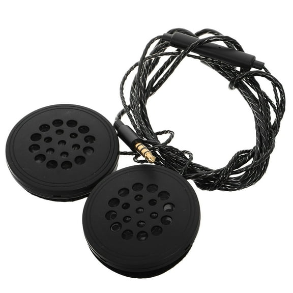 BALAHAPY 1Set Corded Headphones Motorcycle Hardhat Headset Black Plastic Comfortable Fit for Long Rides