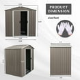 thumbnail image 4 of Barara King Storage House, Outdoor Garden Storage Shed,Waterproof Garden Sheds, 6ft x 5ft Outdoor Metal Storage Shed gray, 4 of 8