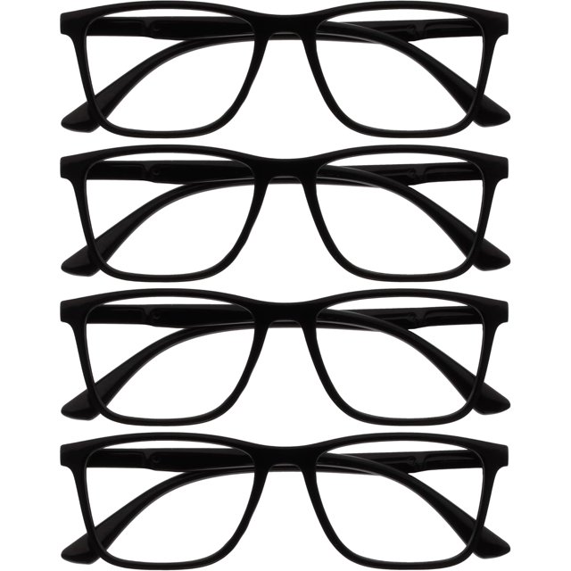 OPULIZE NYX Reading Glasses with Blue Light Blocking for Women Men, Rectangular Frame with UV & Eyestrain Protection