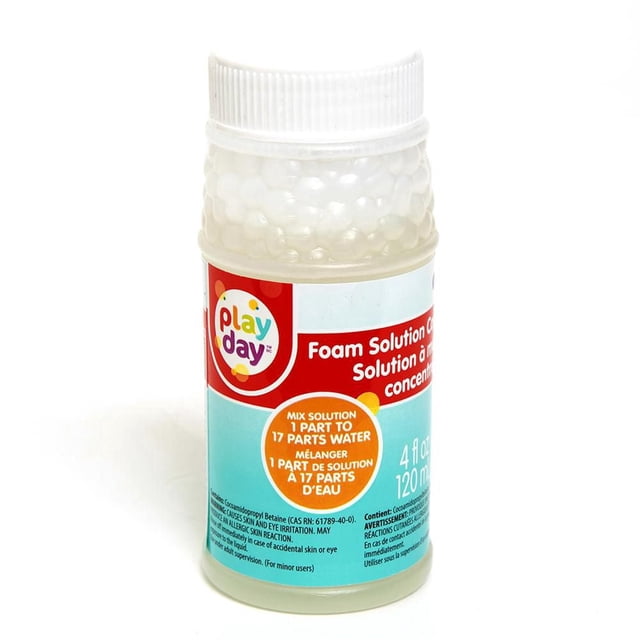 Play Day Premium Foam & Bubble Solution Refill, 120 ml – for Foam Machines and Bubble Toys (1 pack)