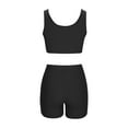 thumbnail image 4 of Bovxnpu Women Athletic Outfits, 2 Piece Workout Sets, Women's Ribbed Suspender High Waist And Hip Lifting Shorts Casual Sports Set XL, 4 of 5