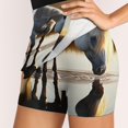 thumbnail image 4 of Horse Reflection Lake Women's Shorts Non-Slip Single Pocket A-line Trouser Skirt Summer Shorts Casual Shorts for Women, 4 of 7