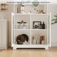 thumbnail image 6 of Garvee 71" Kitchen Pantry Cabinet, Wooden Tall Sideboard Buffet Cabinet with Microwave Stand, Pegboard and Hutch, Pantry Storage Organizers Coffee Bar for Dining Room or Living Room, White, 6 of 8