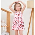 thumbnail image 2 of Toddler Pink Strawberry Dress Girls Dresses Summer Casual Beach Sundress Outfits Kids Clothes Size 4T (569-4), 2 of 3