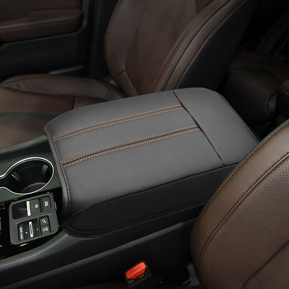 JJMY Center Armrest Cover Protector Cushion Mat For 2023-2025 Honda Pilot Orange Line
